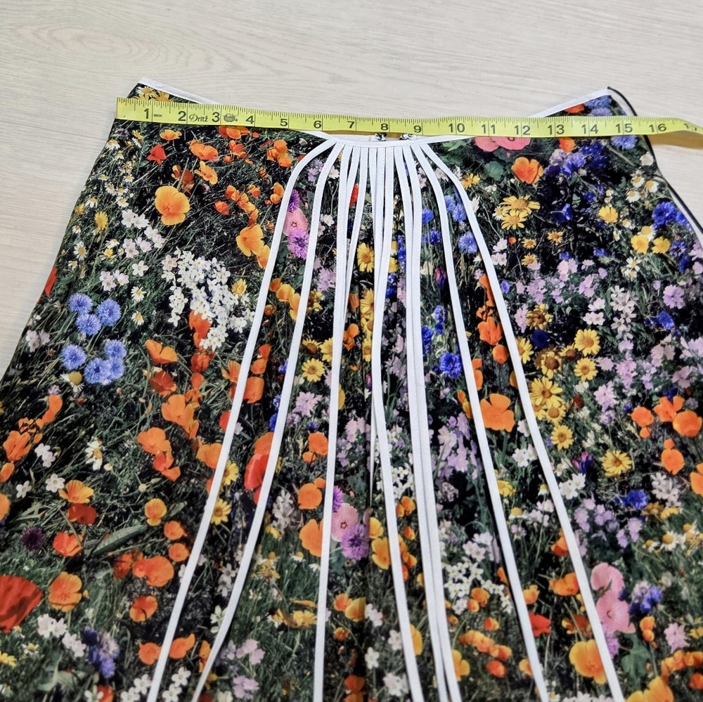 Stella McCartney Black Bold Floral Midi A-Line Stella Skirt, Multicolored, NWT - Picture 13 of 15